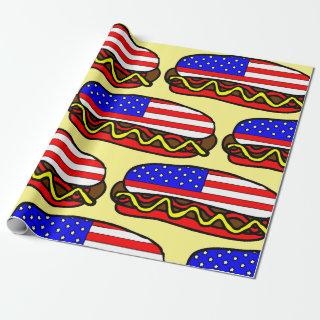 Patriotic American Flag Hot Dog