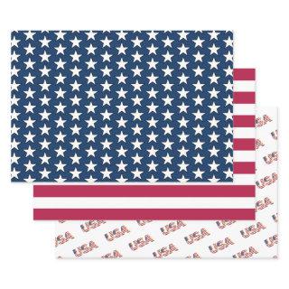 Patriotic American Flag Star Stripe Red White Blue  Sheets