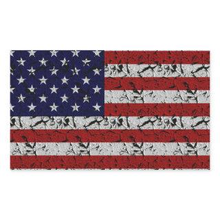 Patriotic American U.S.A. Flag of United States Rectangular Sticker