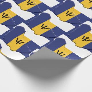Patriotic BARBADOS FLAG MAP