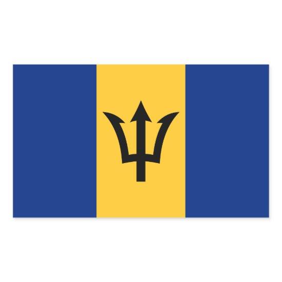 Patriotic Barbados Flag Rectangular Sticker