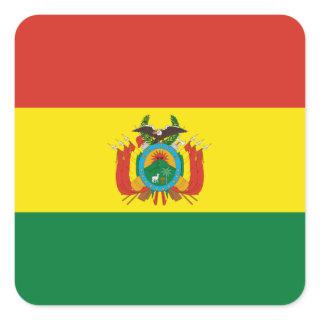 Patriotic Bolivia Flag Square Sticker