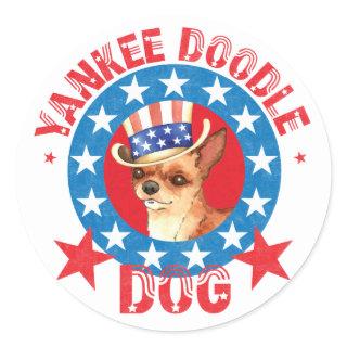 Patriotic Chihuahua Classic Round Sticker