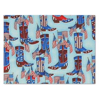 Patriotic cowboy boy boots tissue paper