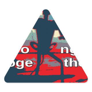 Patriotic Empowering USA Change, Stronger Together Triangle Sticker