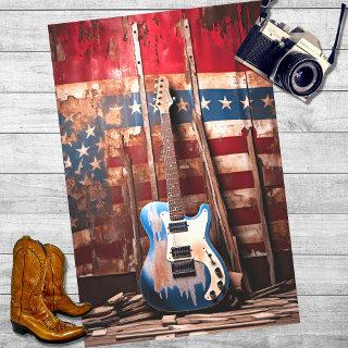 Patriotic Guitar 2 Decoupage Paper