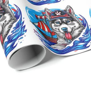 Patriotic Maritime Husky Malamute Dog, San Diego