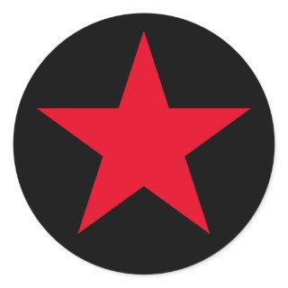 Patriotic Military Army War Red Star Symbol Sign Classic Round Sticker