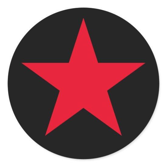 Patriotic Military Army War Red Star Symbol Sign Classic Round Sticker