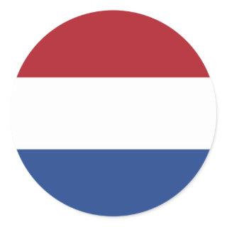 Patriotic Netherlands flag Classic Round Sticker