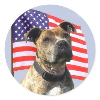Patriotic pitbull large stickers