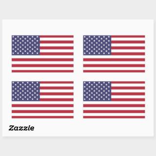 Patriotic Red White Blue Stars And Stripes Flag Rectangular Sticker