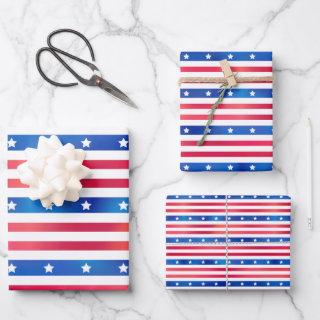 Patriotic Red White Blue Stars Stripes USA America  Sheets