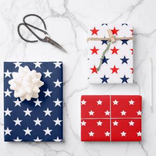 Patriotic Red, White & Blue USA Flag Stars Pattern  Sheets