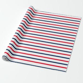 Patriotic red white & navy blue stripes holiday