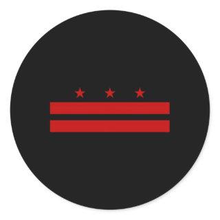 Patriotic State Flag Of Washington Dc Classic Round Sticker