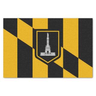Patriotic tissue paper with flag of Baltimore, USA