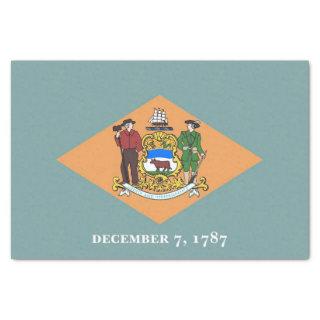 Patriotic tissue paper with flag of Delaware