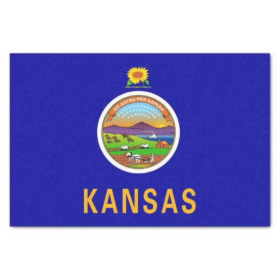 Patriotic tissue paper with flag of Kansas