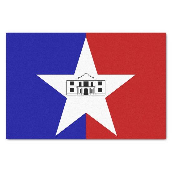 Patriotic tissue paper with flag of San Antonio