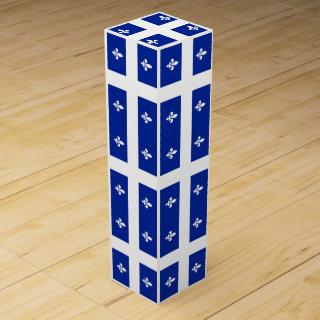 Patriotic wine gift box with Flag of Quebec