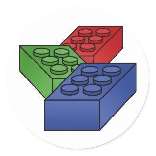 Pattern - Bright Building Blocks Classic Round Sticker