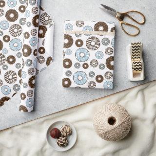 Pattern Of Donuts, Blue Donuts, Brown Donuts