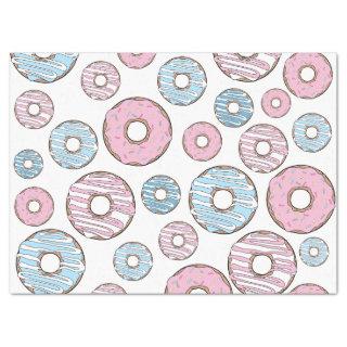 Pattern Of Donuts, Pink Donuts, Blue Donuts Tissue Paper