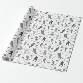 Pattern Of Gray Football Players On White