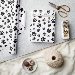 Pattern Of Paws, Dog Paws, Black and White