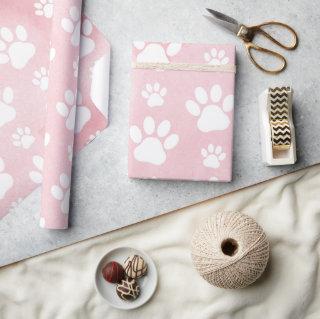 Pattern Of Paws, White Paws, Watercolors, Pink