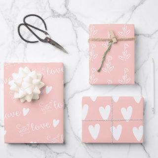 Patterned Pink Floral With Love   Sheets