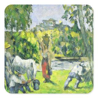 Paul Cezanne | Life in the Fields, c.1875 (oil on  Square Sticker