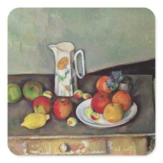 Paul Cezanne | Paul Cezanne | Still life with milk Square Sticker