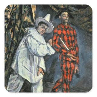 Paul Cezanne | Pierrot and Harlequin , 1888 Square Sticker