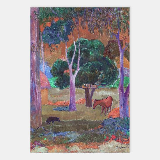 Paul Gauguin - Landscape with a Pig and a Horse  Sheets