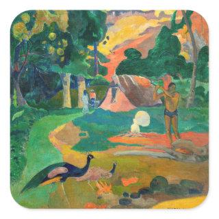 Paul Gauguin - Landscape with Peacocks / Matamoe Square Sticker