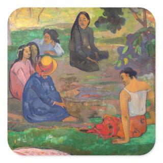 Paul Gauguin - The Conversation / Les Parau Parau Square Sticker