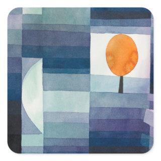 Paul Klee Abstract Tree Blue Painting Square Sticker