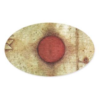 Paul Klee Ad Marginem Painting Oval Sticker