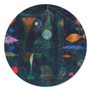 Paul Klee Fish Magic Abstract Painting Graphic Art Classic Round Sticker