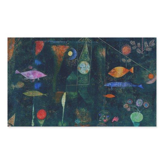 Paul Klee Fish Magic Abstract Painting Graphic Art Rectangular Sticker