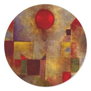 Paul Klee Red Balloon Abstract Colorful Art  Classic Round Sticker