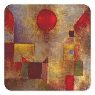 Paul Klee Red Balloon Abstract Colorful Art  Square Sticker