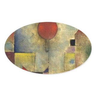 Paul Klee Red Balloon Oval Sticker