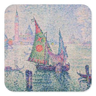 Paul Signac - The Green Sail Square Sticker