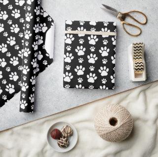 Paw Pattern, Paw Prints, Dog Paws, Black and White