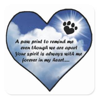 Paw Print Memorial Poem Square Sticker