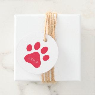 Paw Prints WOOF Pet Lovers Dogs Cats Gift Wrap Fun Favor Tags
