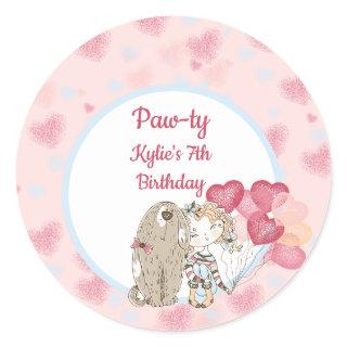 Paw-ty Dog Birthday Party Sticker